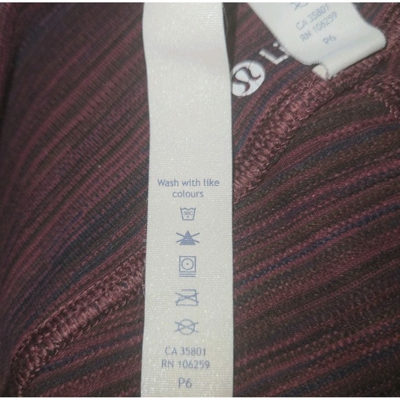 Lululemon High Times Pant 30" Cyber Red Bordeaux Drama Sz 6 Long Ankle Striped - Picture 7 of 9